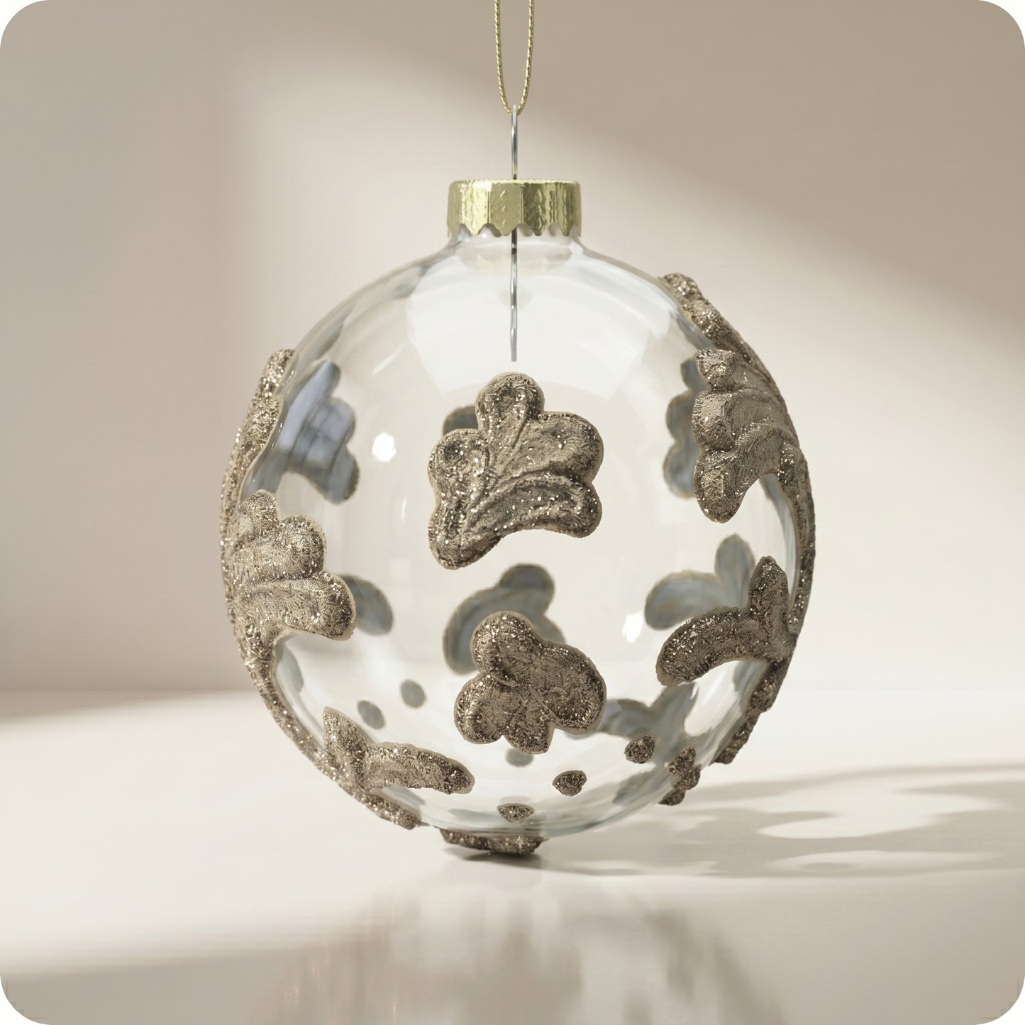 Esfera de vidrio con resina acanthus leaf