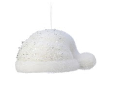 GORRO SANTA BLANCO CON BRILLO 17 CM