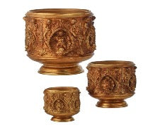 SET/3 BASES CHERUB DORADOS POT 13 CM Y 26.7 CM