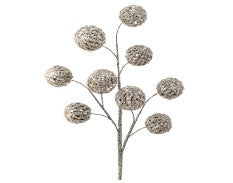VARA DE ESFERAS PLATEADAS CON BRILLO 76.2 CM