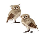 SET DE 2 BUHOS CON PLUMAS 55 CM