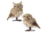 SET DE 2 BUHOS CON PLUMAS 32 CM