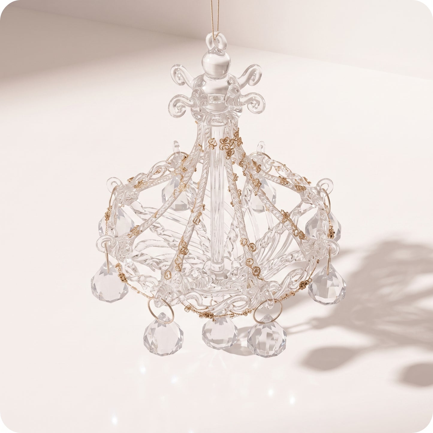 Esfera candelabro de vidrio con cristales brillantes 18 cm