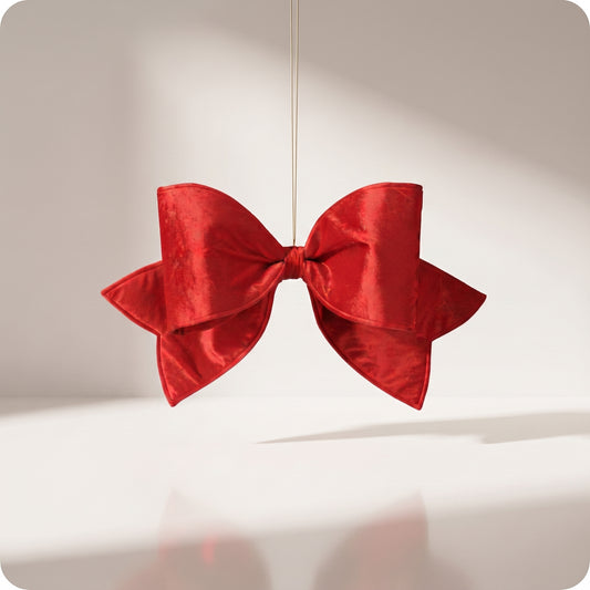 Moño mini de terciopelo rojo