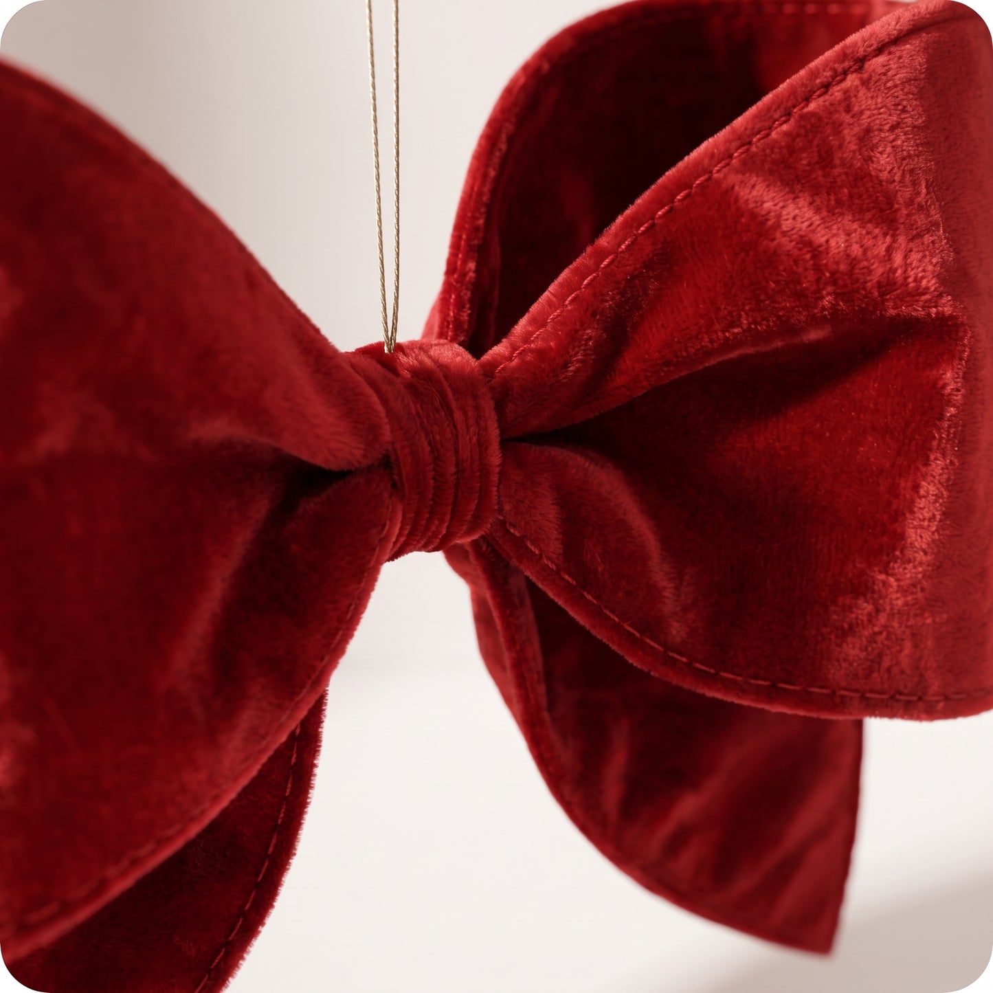 Moño mini de terciopelo rojo