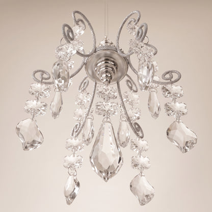 Esfera candelabro con piedras de cristal colgantes 18 cm