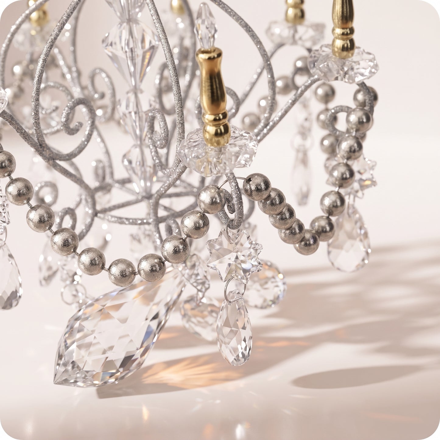 Esfera candelabro con mini velas y cristales 23 cm