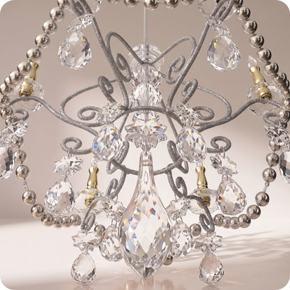Esfera candelabro con mini velas y cristales 23 cm