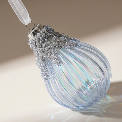 Adorno de gota de cristal de vidrio