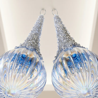 Adorno de gota de cristal de vidrio