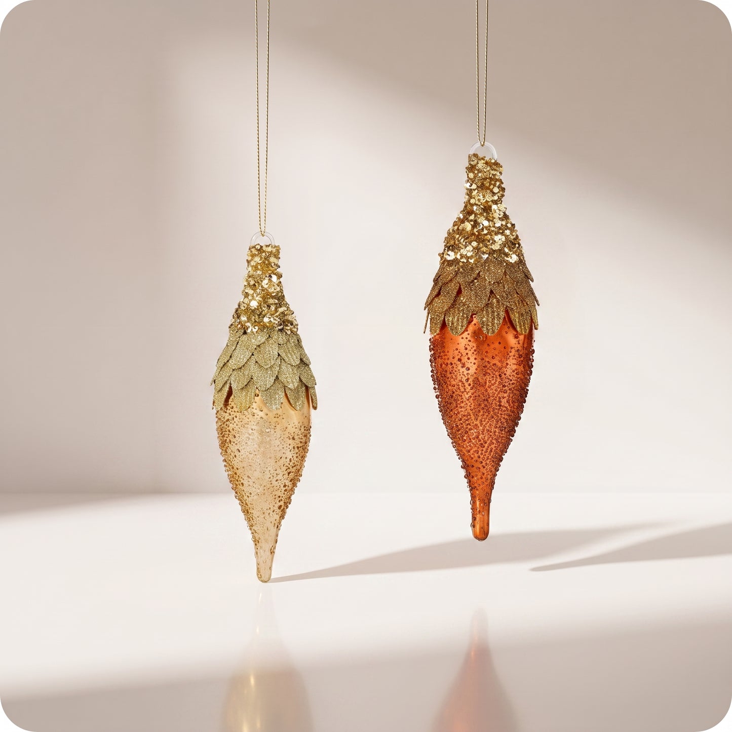 Esferas tirra y sequin de vidrio 23 cm