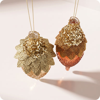 Esferas tirra y sequin de vidrio 23 cm