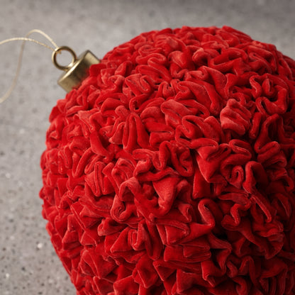 Esfera terciopelo rojo crushed rojo 18 y 23 cm