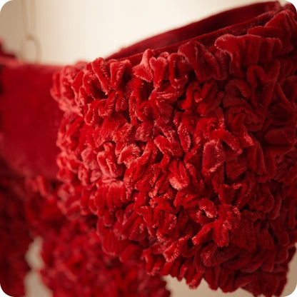 Moño de terciopelo rojo crushed
