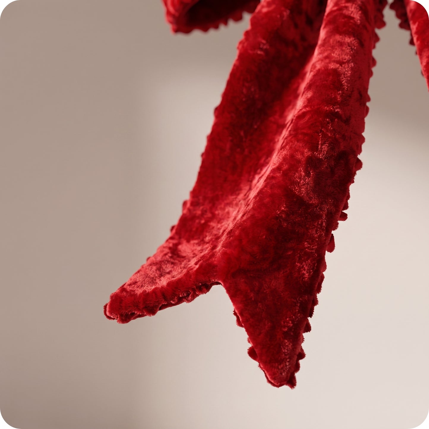 Moño de terciopelo rojo crushed