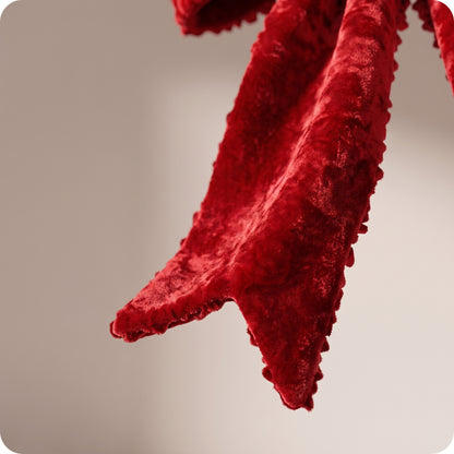Moño de terciopelo rojo crushed