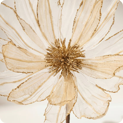 Vara de magnolia transparente con brillo oro