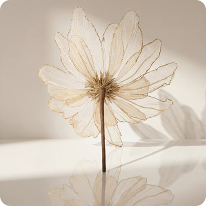 Vara de magnolia transparente con brillo oro