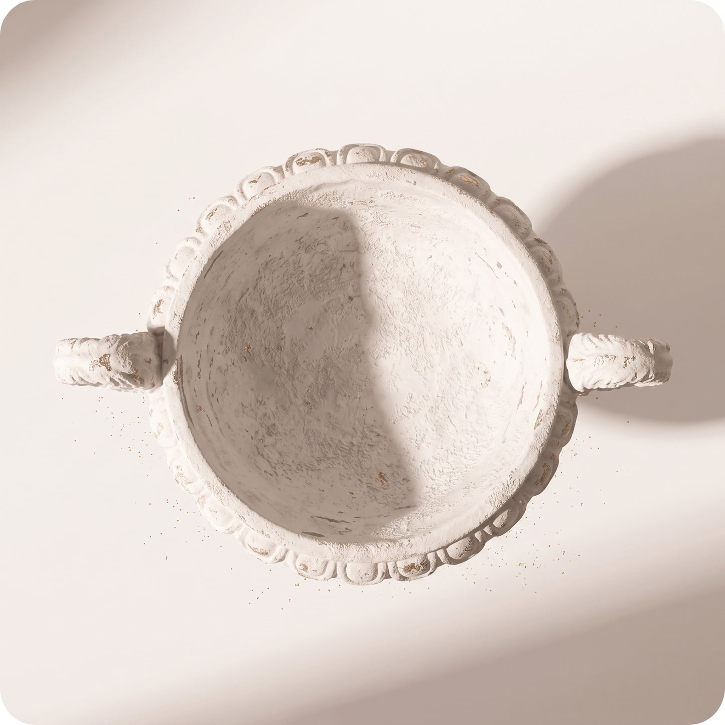 Tazón de yeso blanco antiguo