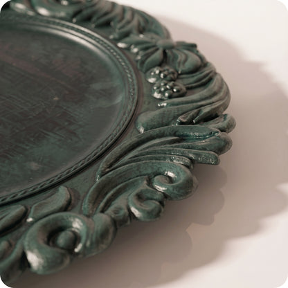 Plato decorativo de plastico duro verde
