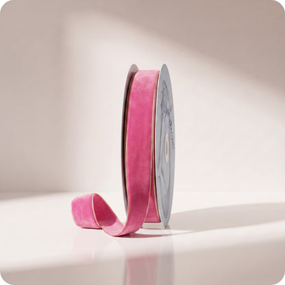 Liston de terciopelo rosa elegante liso delgado