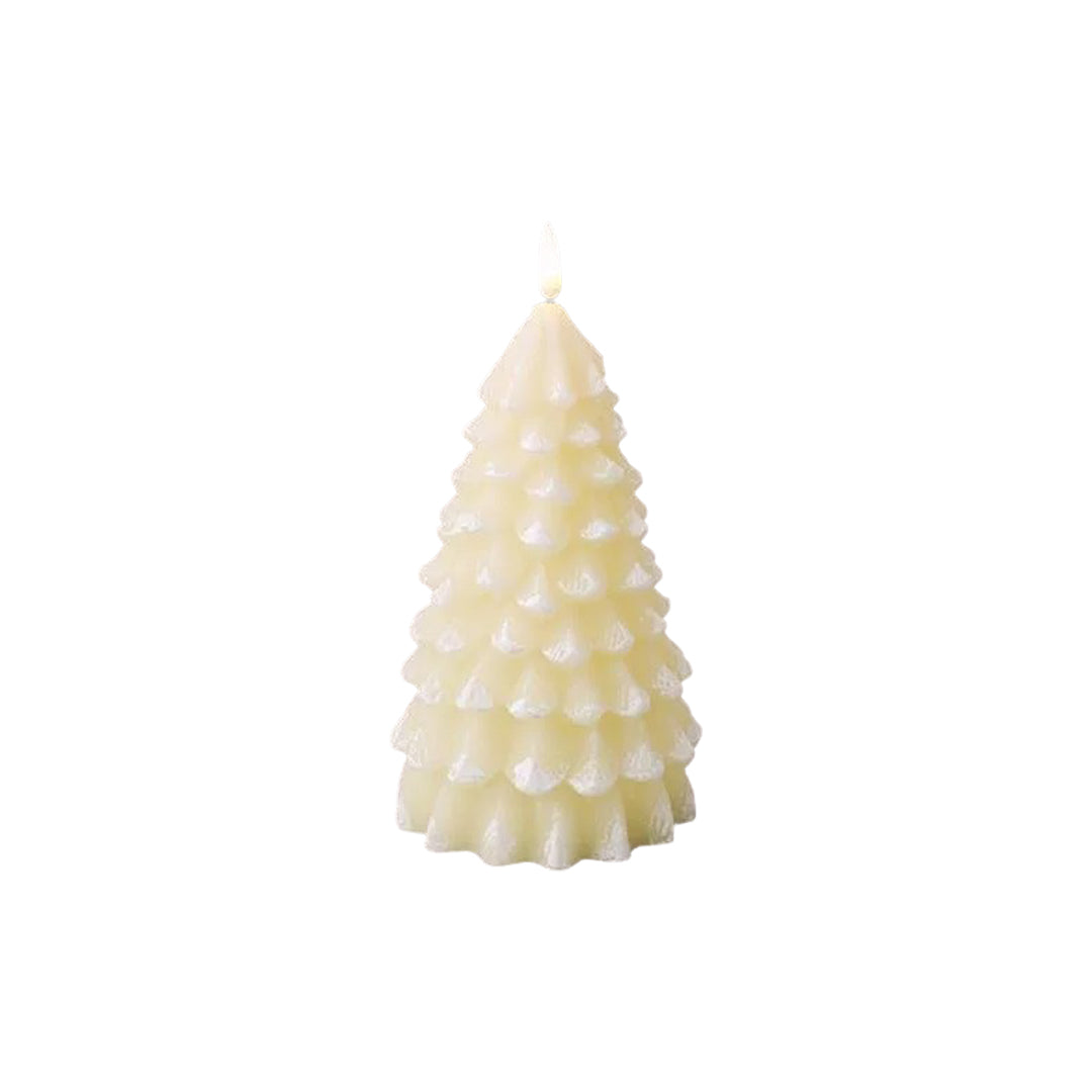 VELAS AROMATIZANTES ARBOL CON LUZ LED ON-OFF 7x12.8cm Beige