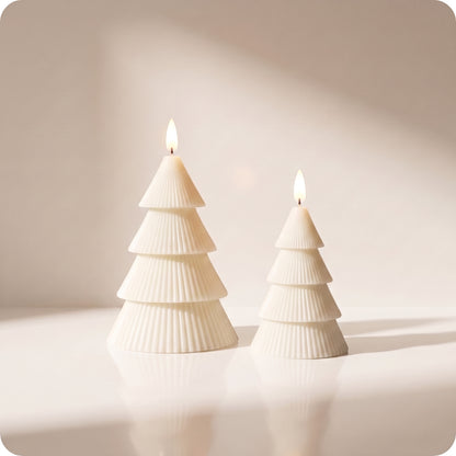 Vela aromatizantes tipo árbol cono con luz led blanca