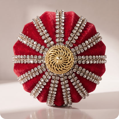 Encaje diamante terciopelo rojo orgánico oro