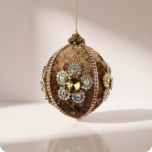 Flor de diamantes adorno de terciopelo oro antiguo oro