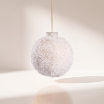 Esfera de pelo blanca esponjada