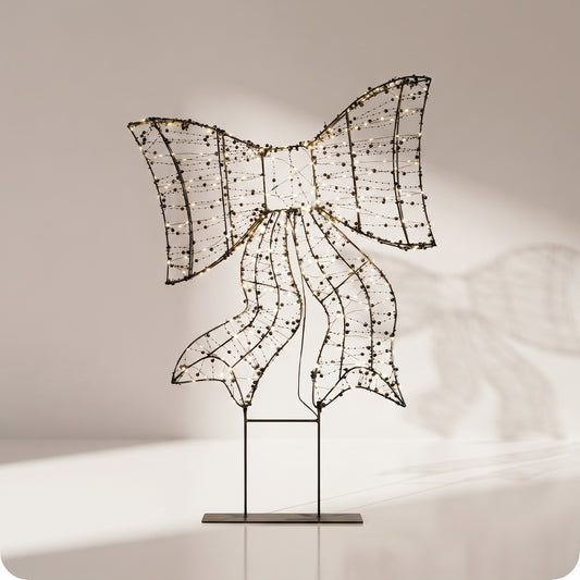 Moño de luz LED con perlas decorativas