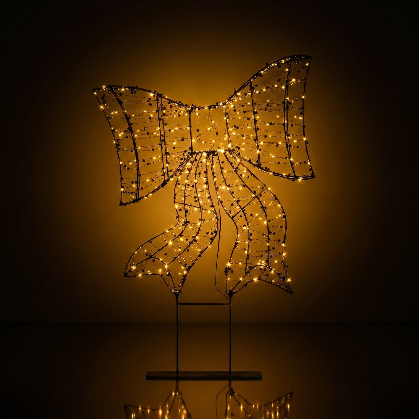 Moño de luz LED con perlas decorativas