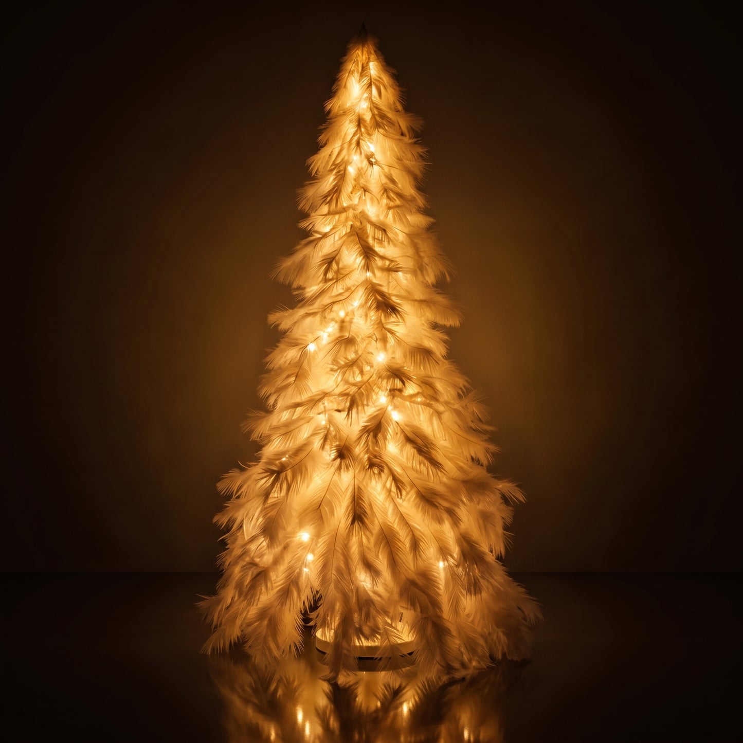 Árbol blanco con luces LED en el tronco
