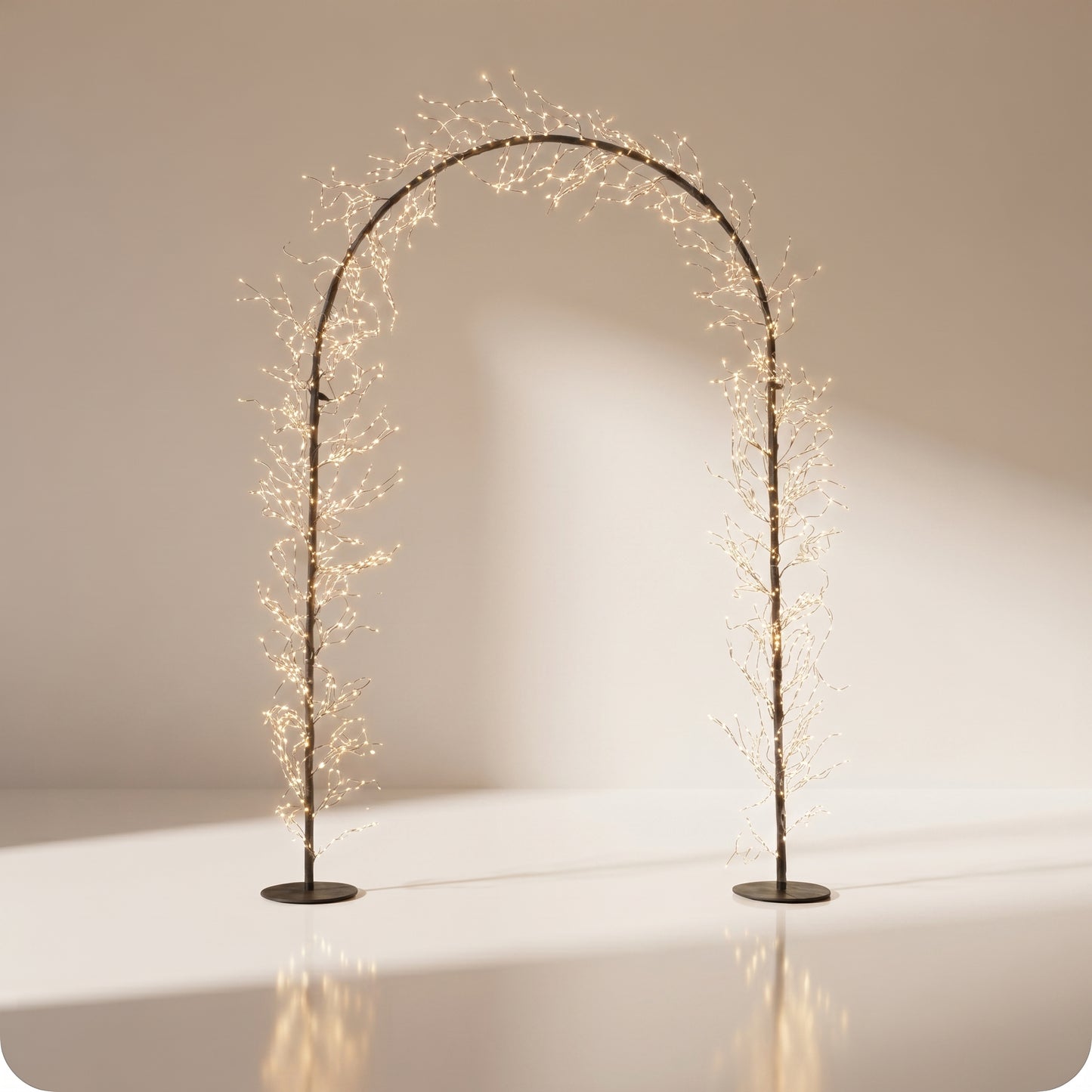Arco de luz de 2500 luces LED blanco cálido