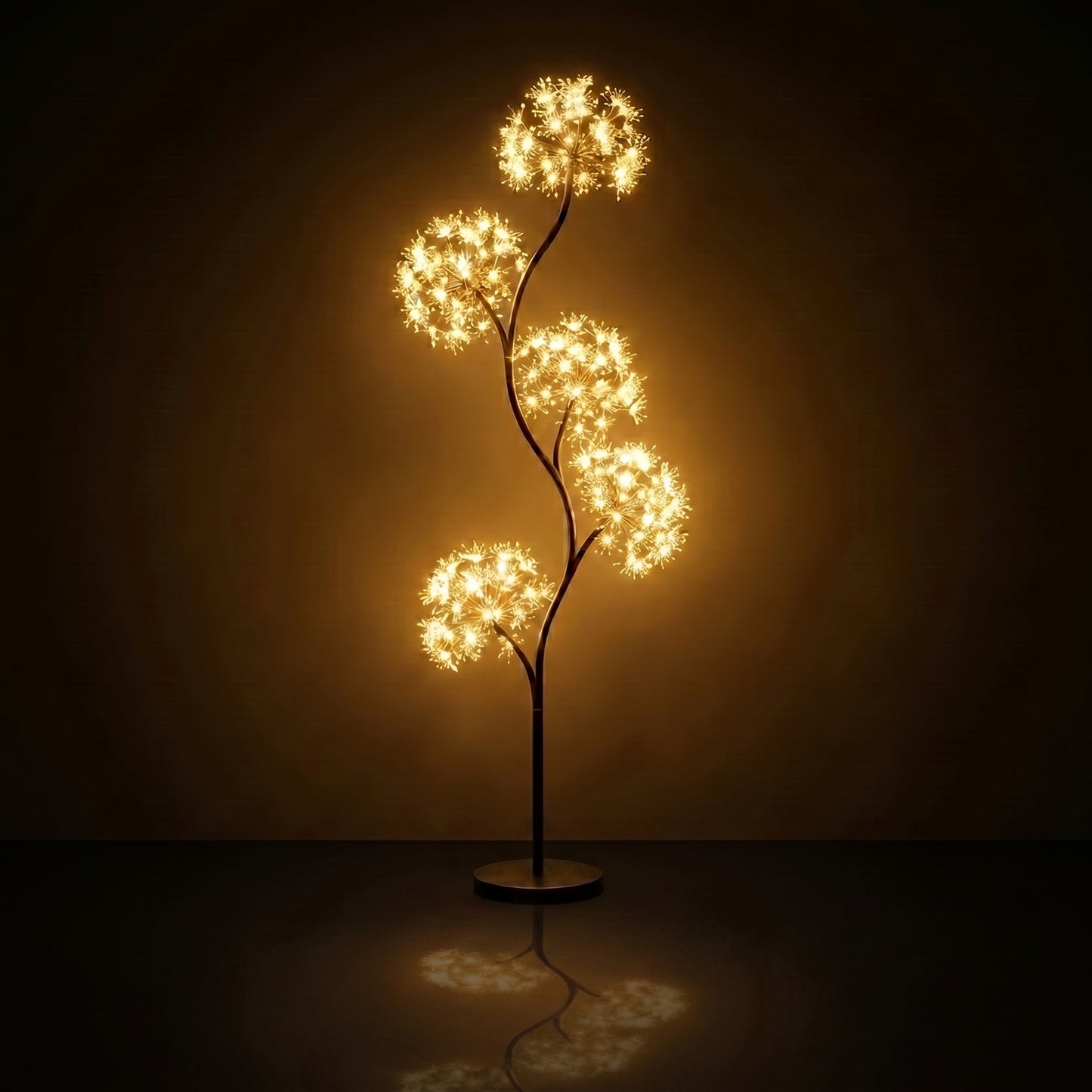 Base con arañas de micro luces LED blancas