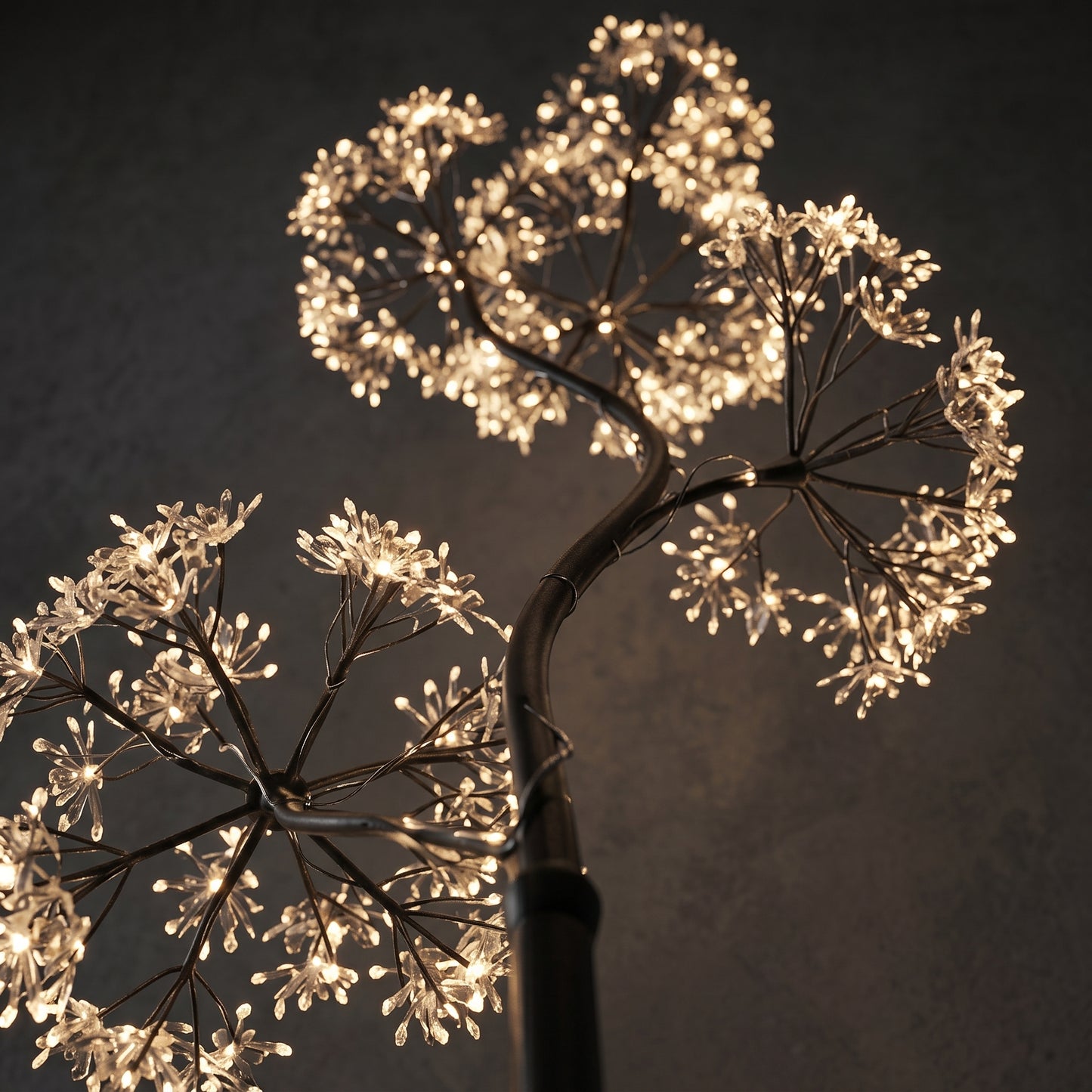 Base con arañas de micro luces LED blancas