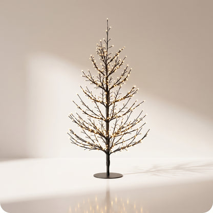 Árbol negro de puntos negro con luz calida 120 cm