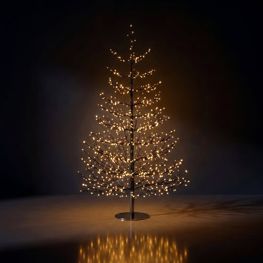 Árbol negro de puntos negro con luz calida 150 cm