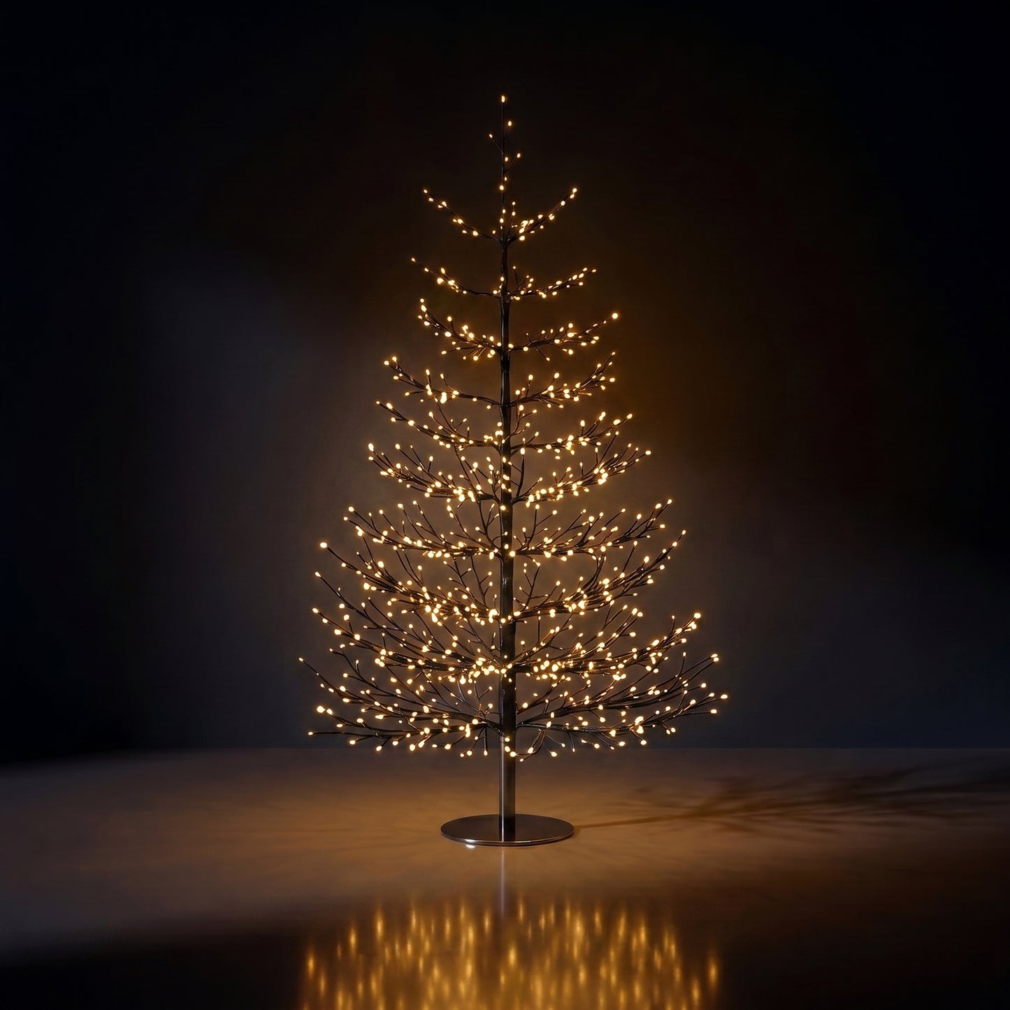 Árbol negro de puntos negro con luz calida 150 cm