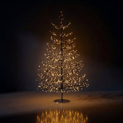 Árbol negro de puntos negro con luz calida 150 cm
