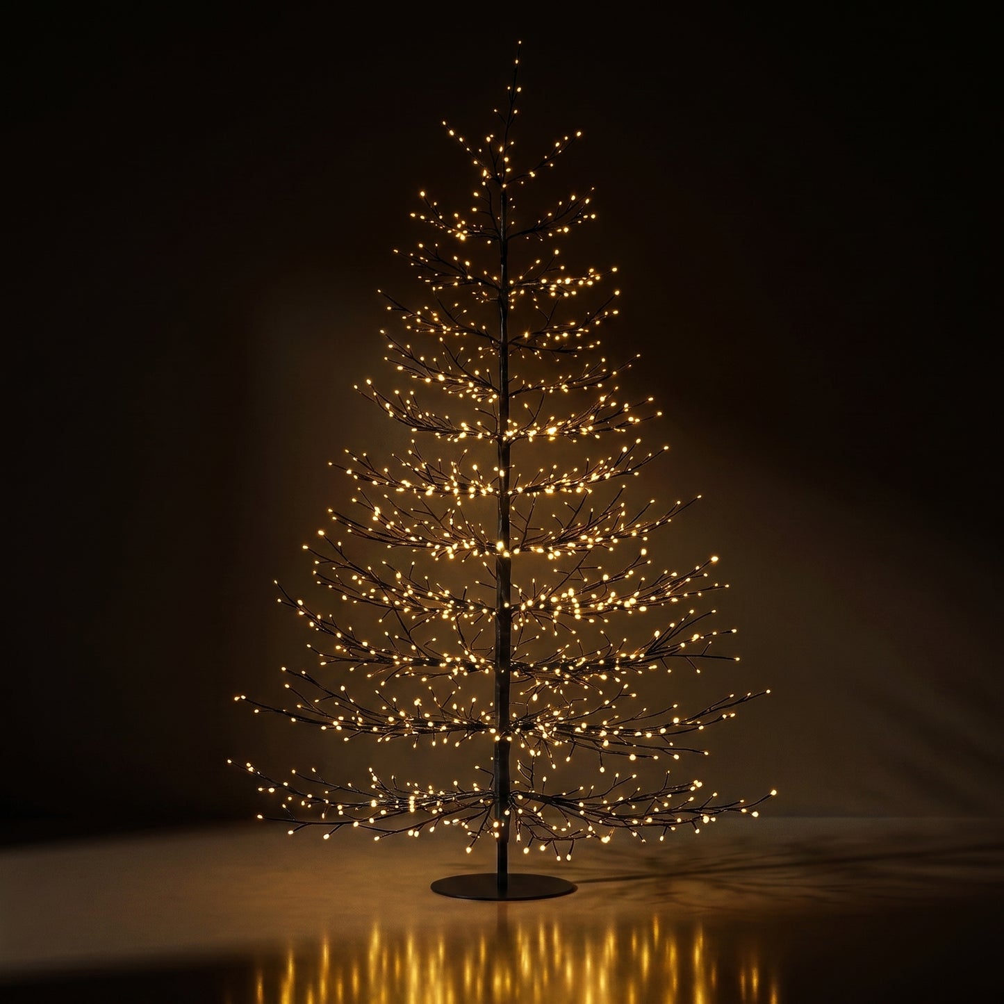 Árbol negro de puntos negro con luz calida 180 cm