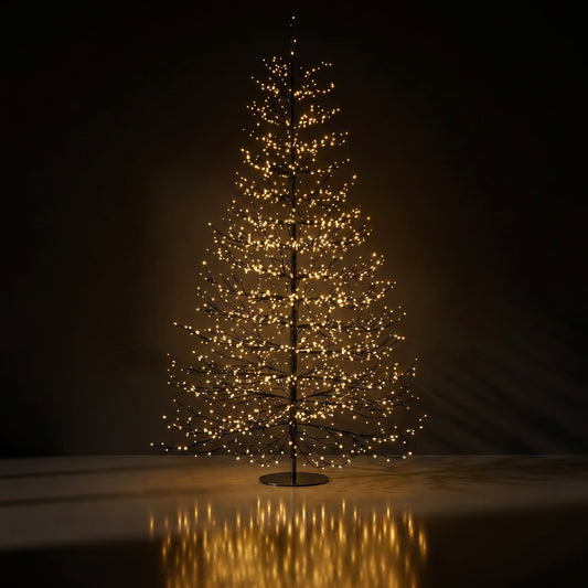 Árbol negro de puntos negro con luz calida 210 cm