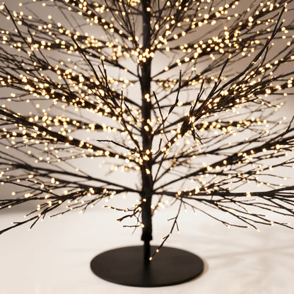 Árbol negro de puntos negro con luz calida 300 cm