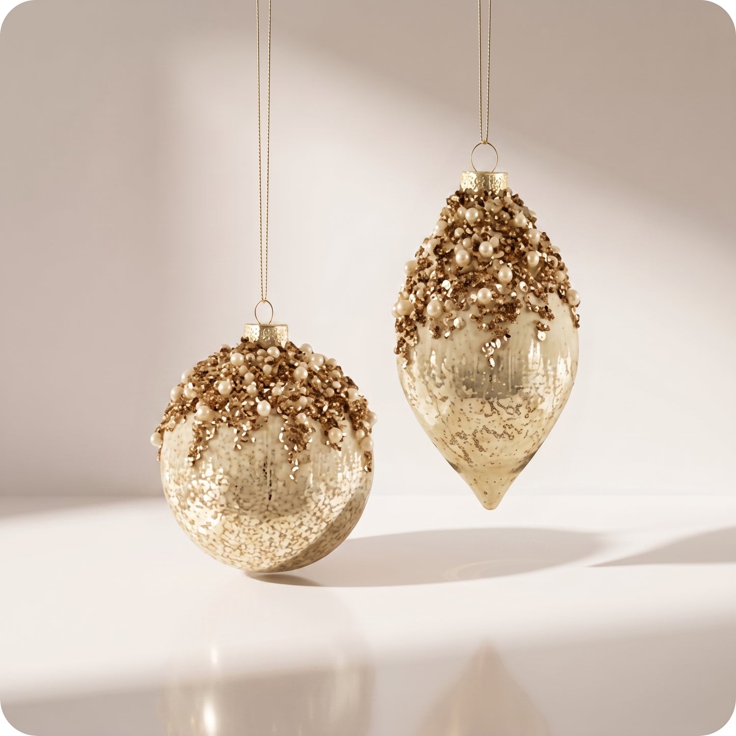 Adornos de bola remate de cristal dorado